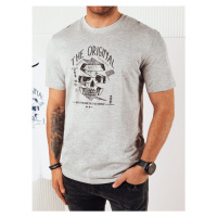 Dstreet Poutavé šedé tričko s originálním popisem