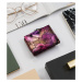 Malá kožená peněženka pro ženy s duhovými květy