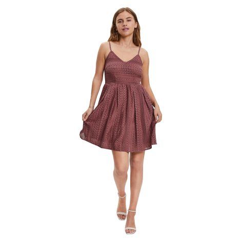 Vero Moda Dámské šaty VMHONEY Regular Fit 10220925 Rose Brown