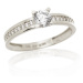 Dámský prsten z bílého zlata s čirými zirkony PR0676F + DÁREK ZDARMA