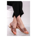 Růžovozlaté pantofle na hrubém podpatku Marisa