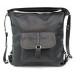 Tmavě šedá dámská kožená kabelka s kombinací batohu Jawell Arwena (PL)