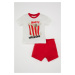 DEFACTO Baby Boy Printed Short Sleeve Shorts Cotton Pajama Set