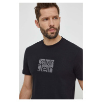 Bavlněné tričko Calvin Klein černá barva, s aplikací, K10K112498