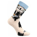Dámské ponožky Boma - Owlana sova, béžová / modrá Barva: Béžová