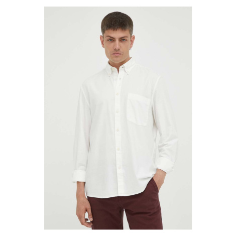 Košile Marc O'Polo pánská, béžová barva, relaxed, s límečkem button-down, B21724242414