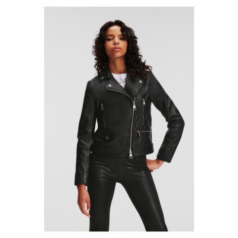 Bunda karl lagerfeld leather biker jacket black
