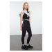 Trendyol Black Brushed Soft Fabric Pocket and Tie Detailed Full Length Knitted Sports Leggings