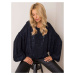 RUE PARIS Navy blue hooded sweatshirt