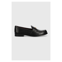 Kožené mokasíny Tory Burch CLASSIC LOAFER dámské, černá barva, na plochém podpatku, 150907-006