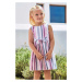 Dětské šaty s příměsí lnu Mayoral fialová barva, mini