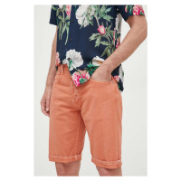 Džínové šortky Pepe Jeans Callen pánské, oranžová barva