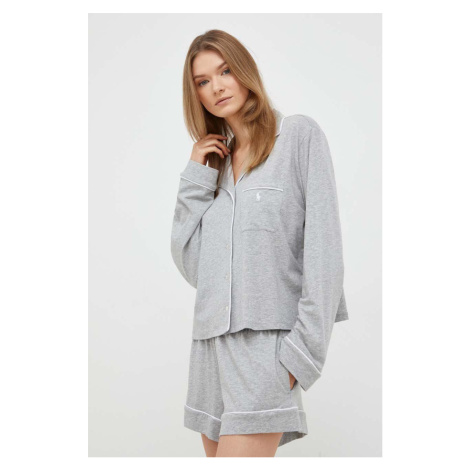 Pyžamo Polo Ralph Lauren šedá barva, bavlněná