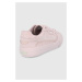 Semišové boty O'Neill růžová barva, na plochém podpatku