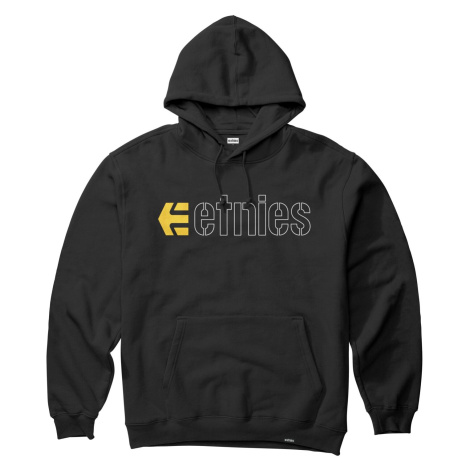 Etnies pánská mikina Ecorp Black/White/Yellow | Černá