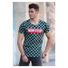 Madmext Checkerboard Print Mint Green T-Shirt 2621