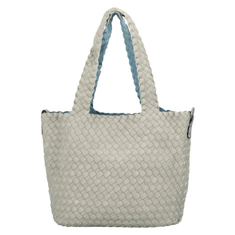 Elegantní koženková kabelka 2v1 Dora, šedá - světle modrá Paolo Bags