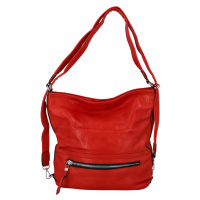 Moderní dámský koženkový kabelko batoh, červený