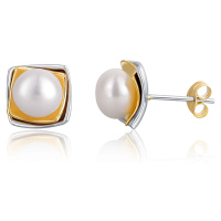 JwL Luxury Pearls Bicolor stříbrné náušnice s pravou perlou JL0622