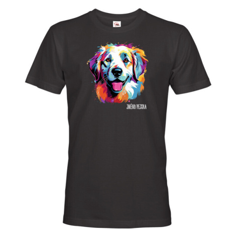 Pánské tričko s potiskem plemene Pyrenejský horský pes s volitelným jménem BezvaTriko
