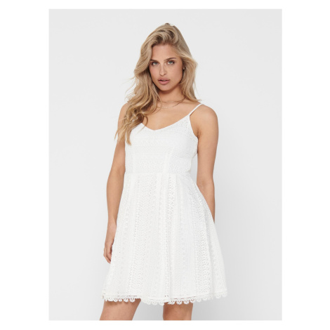 Bílé krajkové šaty ONLY Helena