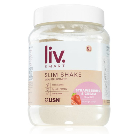 USN LivSmart Slim Shake prášek na přípravu nápoje pro podporu hubnutí příchuť Strawberries Cream