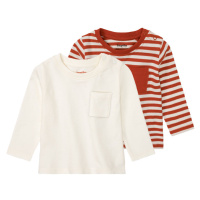 lupilu® Chlapecké triko s dlouhými rukávy, 2 kusy (pruhy/červená/bílá)