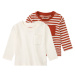 lupilu® Chlapecké triko s dlouhými rukávy, 2 kusy (pruhy/červená/bílá)