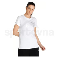 Dámské tričko Puma ESS+ etallic Logo Tee W 84830302 - white/silver metallic