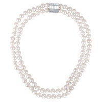 JwL Luxury Pearls Dvojitý/dvouřadý náhrdelník z pravých bílých perel JL0656