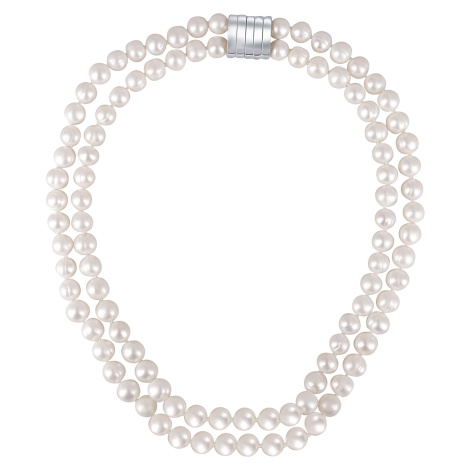 JwL Luxury Pearls Dvojitý/dvouřadý náhrdelník z pravých bílých perel JL0656