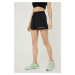 Sportovní šortky Calvin Klein Performance Ck Essentials dámské, černá barva, s potiskem, high wa