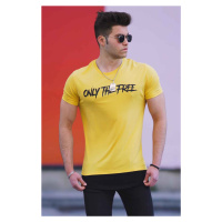 Madmext Men's Yellow Printed T-Shirt 4597