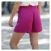 Jednobarevné sukňové šortky se zavinovacím efektem na knoflíky