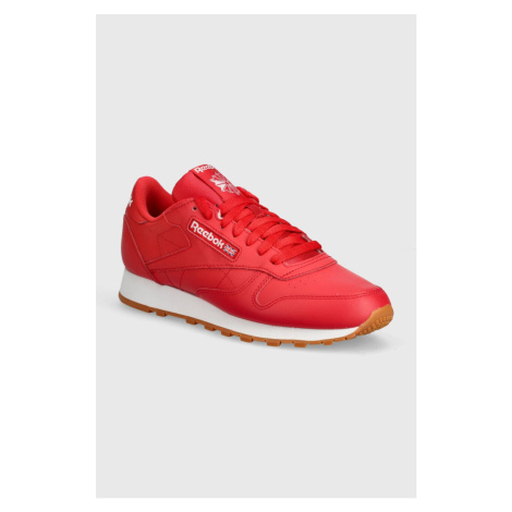 Kožené sneakers boty Reebok Classic Classic Leather červená barva, 100008792