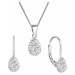 Evolution Group Sada šperků s krystaly Swarovski náušnice, řetízek a přívěsek bílý 79045.1 cryst
