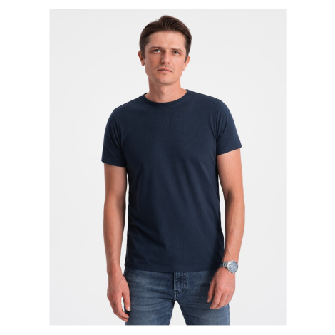 Tmavě modré pánské basic tričko Ombre Clothing