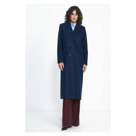 Nife Woman's Coat PL20 Navy Blue