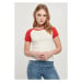 Ladies Organic Stretch Short Retro Baseball Tee - whitesand/hugered