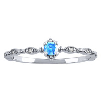 Stříbrný prsten Manon s modrým a čirými Brilliance Zirconia