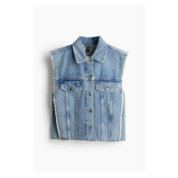 H & M - Džínová vesta's roztřepenými lemy - modrá
