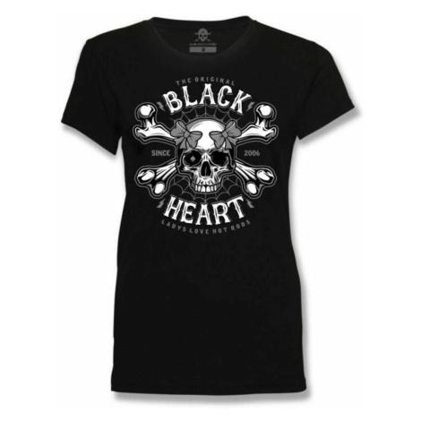 tričko dámské - DEATH PIN UP - BLACK HEART - 8465
