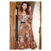 Awama Woman's Dress A468 Brown/Pattern