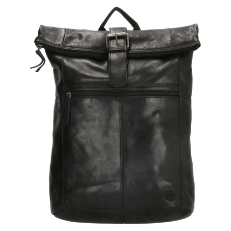 Old West Paint Rock menší batoh z pravé kůže na notebook 13,3" (29,4x16,6 cm) - černý - 14L