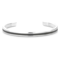 Rebel&Rose Pevný otevřený náramek z oceli Bangle Brushed Black RR-MB001-S 19 cm - L