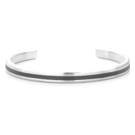 Rebel&Rose Pevný otevřený náramek z oceli Bangle Brushed Black RR-MB001-S 19 cm - L