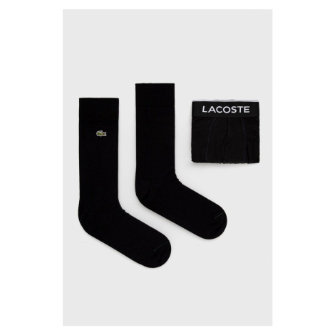Boxerky a ponožky Lacoste pánské, černá barva