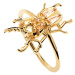 PDPAOLA Originální pozlacený prsten ze stříbra COURAGE Beetle AN01-375