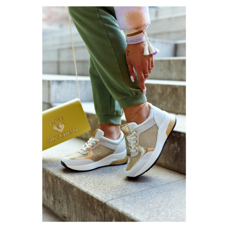Módní sportovní obuv Dámské tenisky Bílá a zlatá Danielle Kesi
