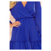 Modré krátké šaty s volánkovou sukní